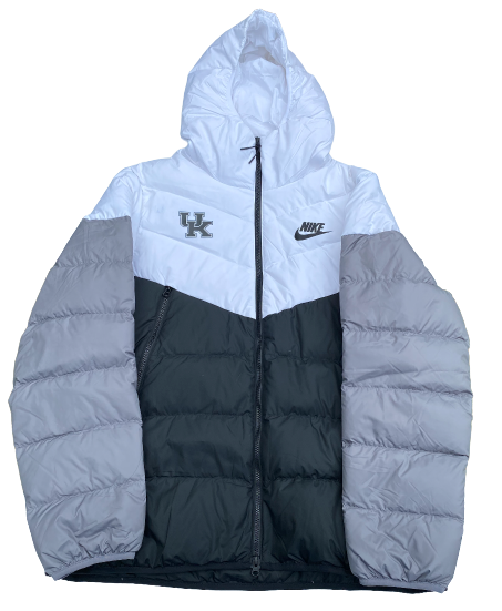 Johnny Juzang Kentucky Basketball Team Exclusive Winter Puffer Coat (Size XL)