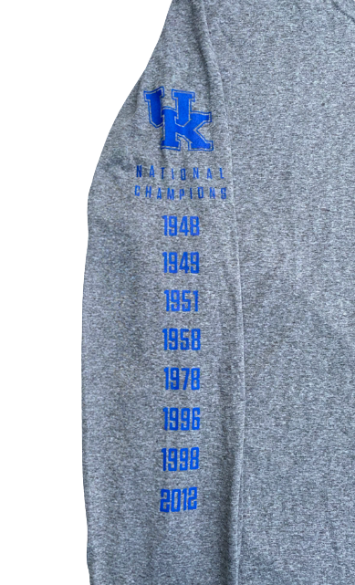 Johnny Juzang Kentucky Basketball Team Issued Long Sleeve Workout Shirt (Size XL)