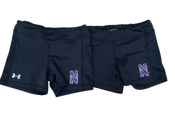 Danyelle Williams Northwestern Volleyball Team Issued Set of (2) Spandex (Size Women&