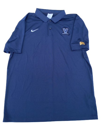 Villanova Basketball Team Issued Travel Polo Shirt with Gold Elite Tag (Size L)