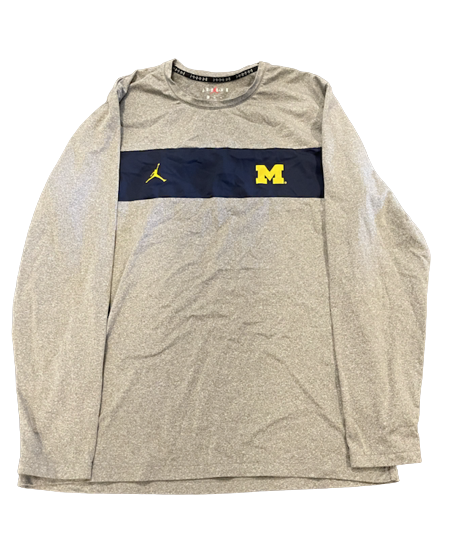 Adam Shibley Michigan Football Team Exclusive Long Sleeve Shirt with Number Sewn on Back (Size XL)