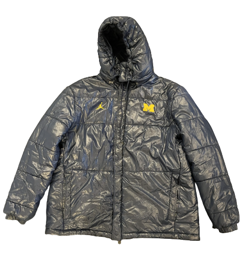 Adam Shibley Michigan Football Team Exclusive Heavy Duty Winter Bubble Jacket (Size XL)