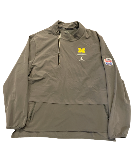 Adam Shibley Michigan Football Team Exclusive Chick-Fil-A Peach Bowl Pullover Jacket (Size XL)