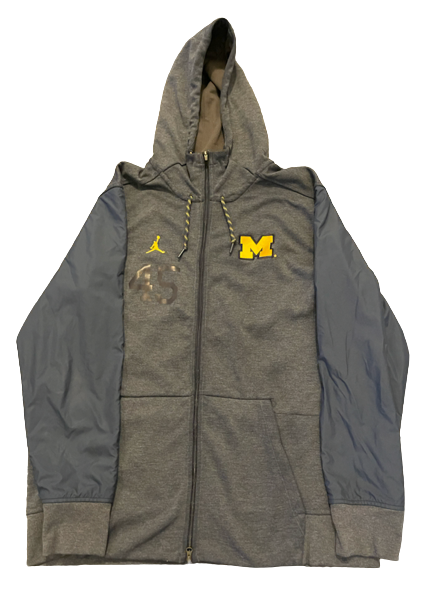 Adam Shibley Michigan Football Team Exclusive Travel Jacket with Number on Front (Size XL)