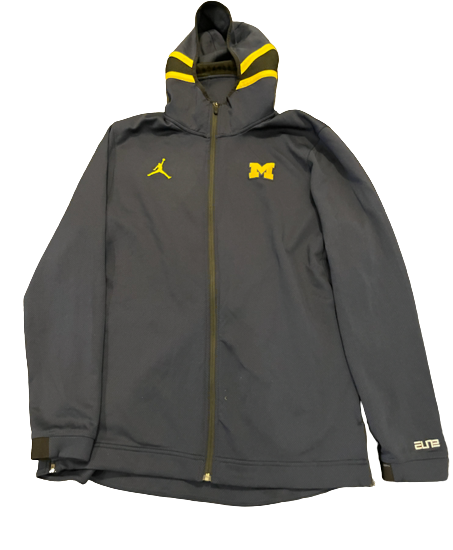 Adam Shibley Michigan Football Team Exclusive Travel Jacket with "MICHIGAN" on Hood (Size XL)