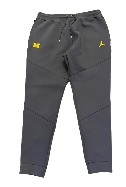 Adam Shibley Michigan Football Team Exclusive "Premium" Sweatpants with Metal Zippers (Size XL)