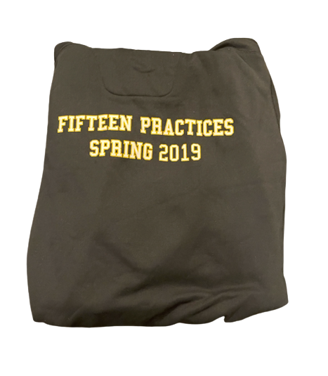 Adam Shibley Michigan Football Team Exclusive "FIFTEEN SPRING PRACTICES 2019" Sweatshirt (Size XL)