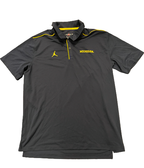Adam Shibley Michigan Football Team Issued Travel Polo Shirt (Size XL)