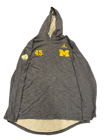 Adam Shibley Michigan Football Player Exclusive Citrus Bowl Pre-Game Performance Hoodie with Number & Patch (Size XL)