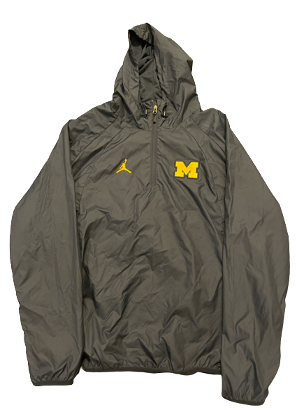 Adam Shibley Michigan Football Team Issued Quarter-Zip Windbreaker Jacket (Size XL)