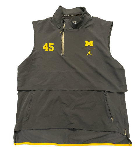 Adam Shibley Michigan Football Team Exclusive Pre-Game Warm-Up Pullover with 
