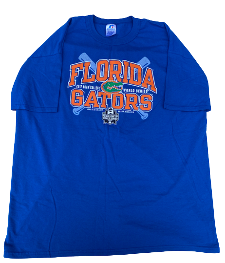 Garrett Milchin Florida Baseball Team Issued 2017 Omaha College World Series T-Shirt (Size XL)