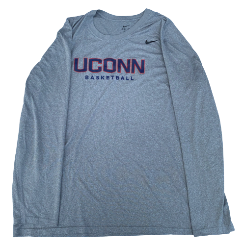 UCONN Basketball Team Issued Long Sleeve Workout Shirt (Size 2XL)