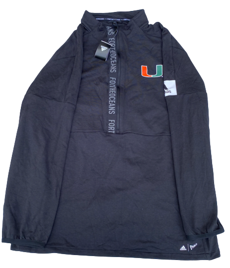 Nysier Brooks Miami Basketball Team Issued Half-Zip Jacket (Size XL) - New with Tags