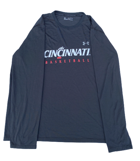 Nysier Brooks Cincinnati Basketball Team Issued Long Sleeve Workout Shirt (Size 2XL)