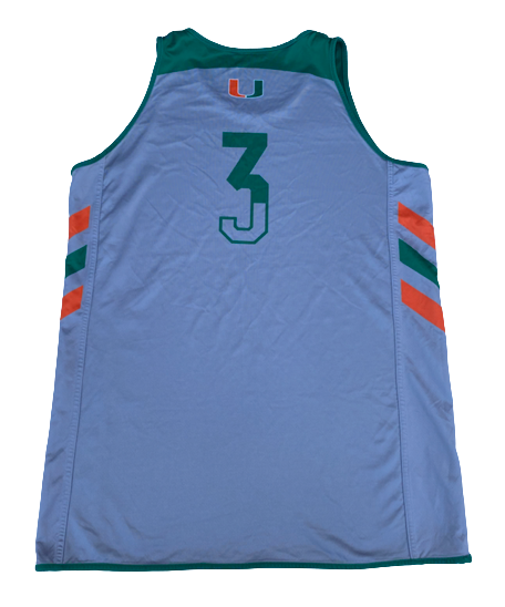 Nysier Brooks Miami Basketball Team Exclusive Reversible Practice Jersey (Size XL)