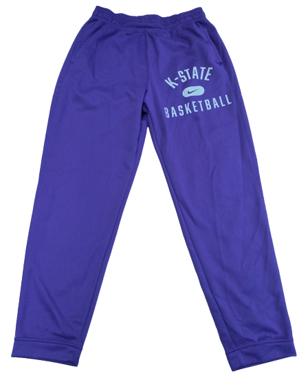 Mike McGuirl Kansas State Basketball Team Issued Travel Sweatpants (Size XLT)