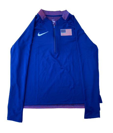 Kendall Ellis USA Track & Field Team Issued Quarter-Zip Pullover (Size Women&