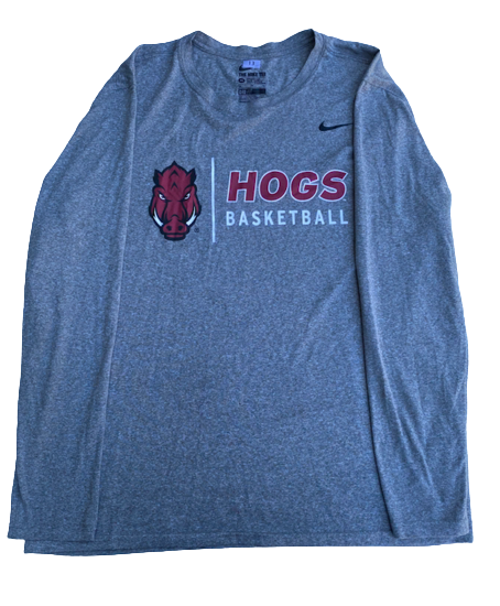 Emeka Obukwelu Arkansas Basketball Team Issued Long Sleeve Workout Shirt (Size XL)