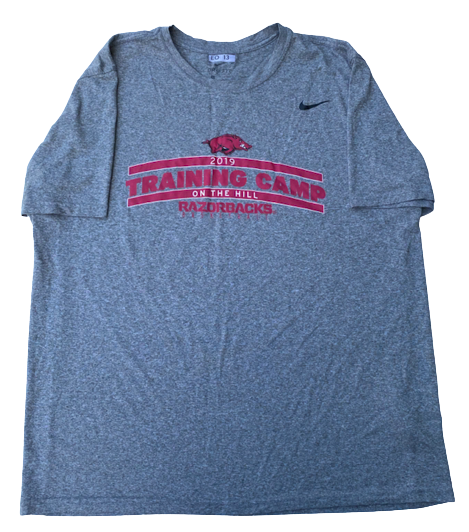 Emeka Obukwelu Arkansas Basketball Team Exclusive "2019 Training Camp On The Hill" Workout Shirt (Size XL)