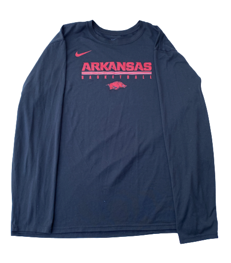 Emeka Obukwelu Arkansas Basketball Team Issued Long Sleeve Workout Shirt (Size 2XL)