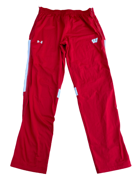 Nate Reuvers Wisconsin Basketball Team Issued Zip-Up Sweatpants (Size XLTT)