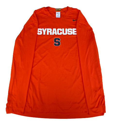 Cole Swider Syracuse Basketball Team Exclusive Pre-Game Shooting Shirt with Gold Tag (Size XLT)