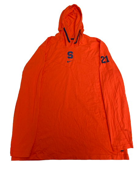 Cole Swider Syracuse Basketball Team Exclusive Performance Hoodie with Number on Sleeve (Size XLT)