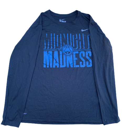 Yoeli Childs BYU Basketball Team Exclusive Midnight Madness Long Sleeve Shirt (Size XL)