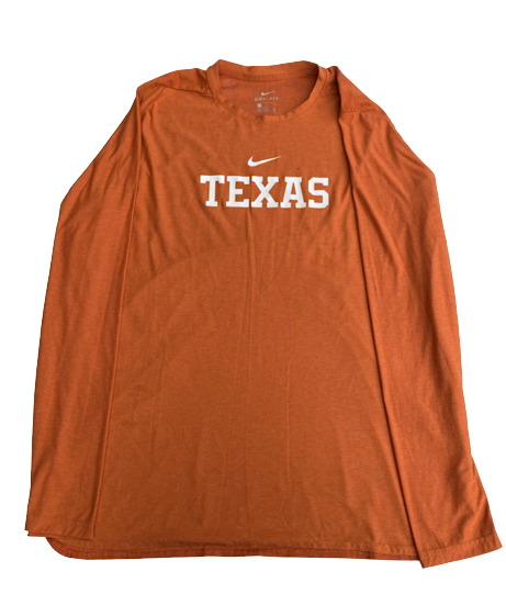 Royce Hamm Jr. Texas Basketball Team Issued Long Sleeve Workout Shirt (Size L)