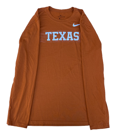 Tristan Stevens Texas Baseball Team Issued Long Sleeve Workout Shirt (Size L)
