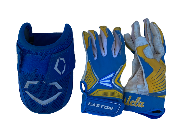 Delanie Wisz UCLA Softball GAME WORN Batting Gloves and EvoShield