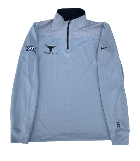 Cat McCoy Texas Volleyball Team Exclusive Quarter-Zip Pullover with Number on Sleeve (Size S)