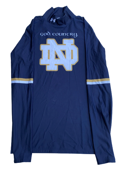 Scott Daly Notre Dame Football Team Exclusive Long Sleeve Compression Workout Shirt (Size XL)