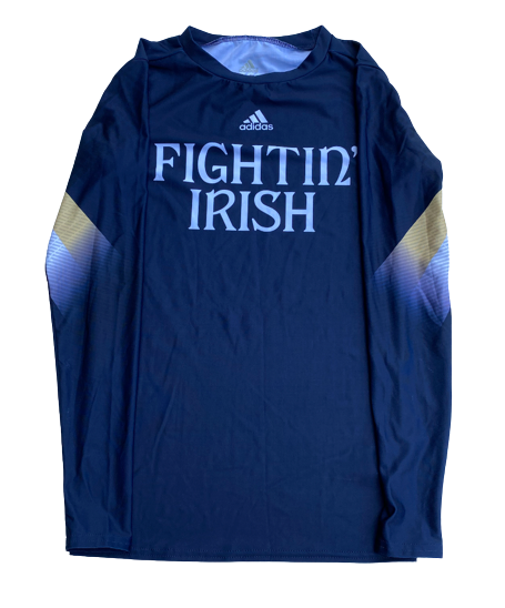 Scott Daly Notre Dame Football Team Exclusive 2013 National Championship Long Sleeve Compression Workout Shirt (Size L)