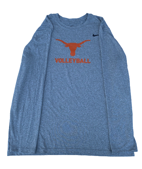 Ashley Shook Texas Volleyball Team Issued Long Sleeve Workout Shirt (Size XL)