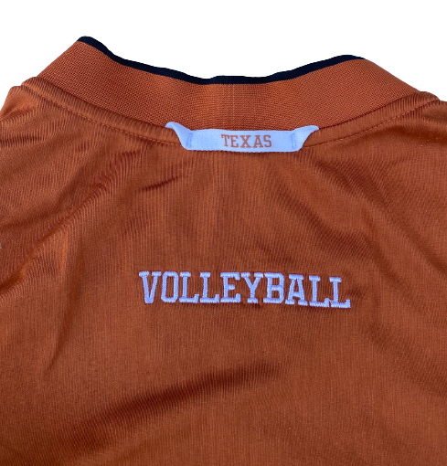 Ashley Shook Texas Volleyball Team Issued Quarter-Zip Pullover with Number on Sleeve (Size L)
