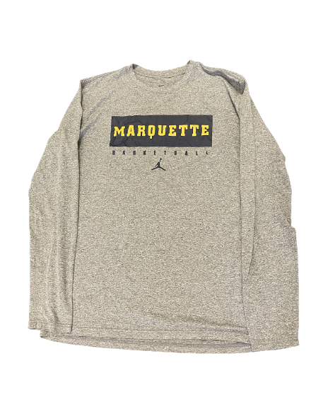Justin Lewis Marquette Basketball Team Issued Long Sleeve Workout Shirt (Size LT)