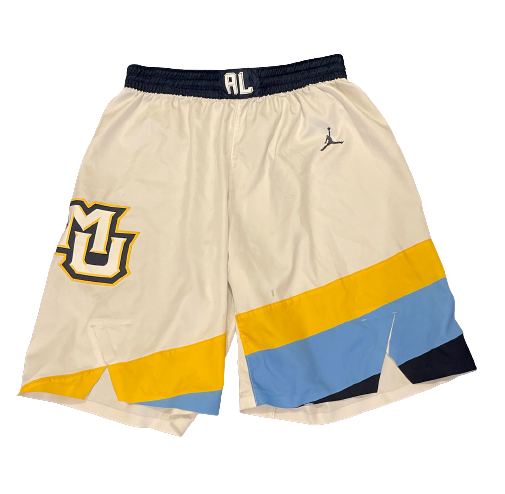 Justin Lewis Marquette Basketball 2021-2022 Game Worn Shorts (Size 38)