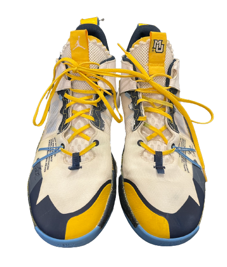 Justin Lewis Marquette Basketball 2021-2022 GAME WORN Shoes (Size 15)