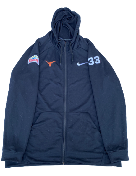 Skyler Bonneau Texas Football Team Exclusive Alamo Bowl Travel Jacket with Number (Size XL)