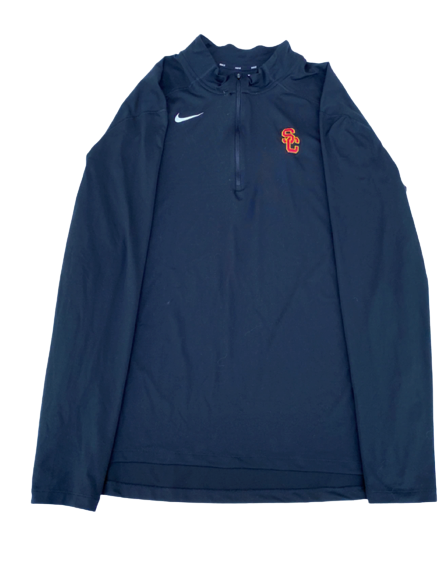 Erik Krommenhoek USC Football Team Issued Quarter-Zip Pullover (Size XL)