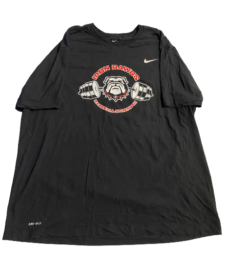 Garrett Blaylock Georgia Baseball Team Exclusive "IRON DAWGS" Workout Shirt (Size 2XL)