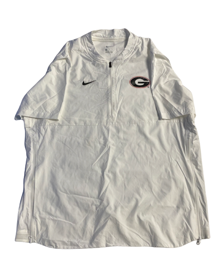 Garrett Blaylock Georgia Baseball Team Issued Short Sleeve Batting Practice Quarter-Zip Pullover (Size XL)