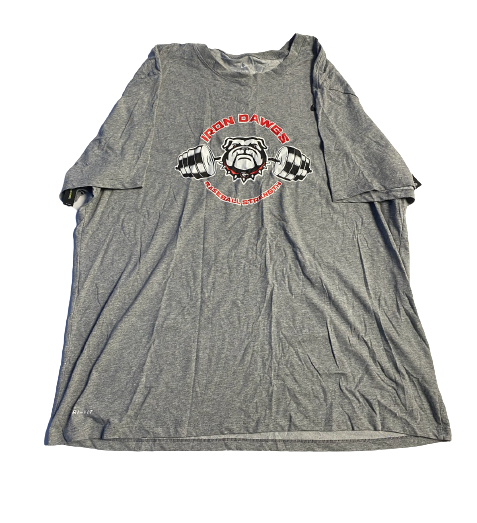 Garrett Blaylock Georgia Baseball Team Exclusive "IRON DAWGS" Workout Shirt (Size 2XL)