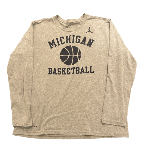 Michigan Basketball Team Issued Long Sleeve Workout Shirt (Size XL)