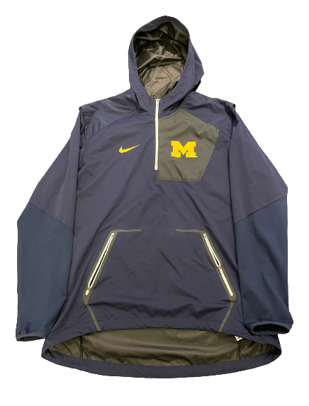 Michigan Wolverines Quarter-Zip Windbreaker Jacket (Size L)
