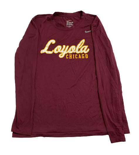 Lucas Williamson Loyola Basketball Team Issued Long Sleeve Workout Shirt (Size L)