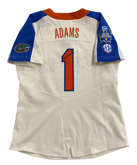 Hannah Adams Florida Softball SIGNED 2018 College World Series GAME WORN Jersey (Size M)