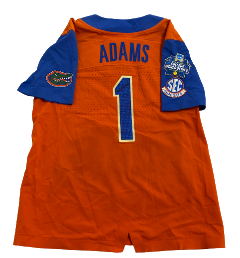Hannah Adams Florida Softball SIGNED 2022 College World Series GAME WORN Jersey (Size M)